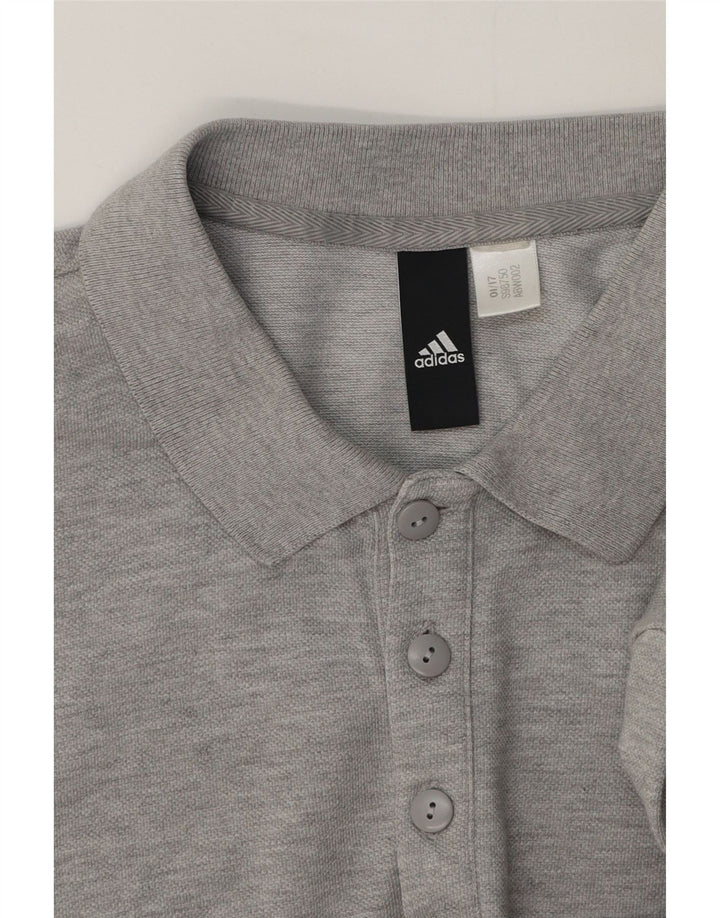 Męska koszulka polo Adidas, średnia, szara, nakrapiana