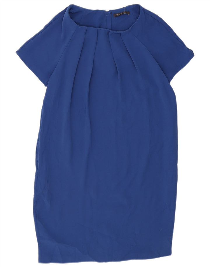 Marks & Spencer Damska sukienka typu shift UK 10, mała, niebieska, poliester