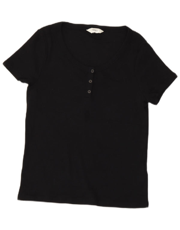 T-shirt damski Marks & Spencer, UK 14, średni czarny, bawełniany
