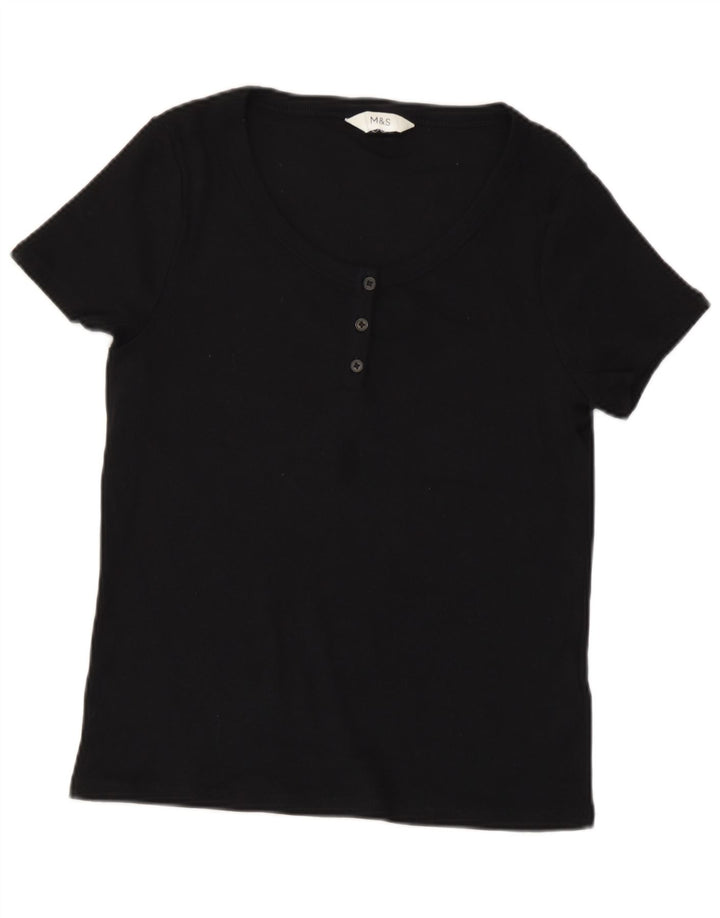 T-shirt damski Marks & Spencer, UK 14, średni czarny, bawełniany