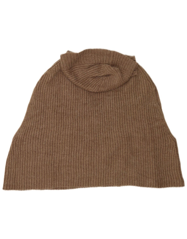 Damski sweter poncho z kapturem i bez rękawów Oasis UK 10, mały, brązowy akryl