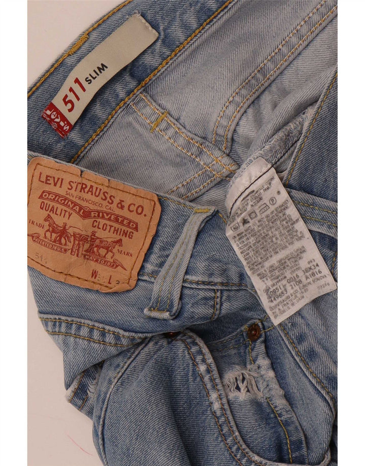 Męskie jeansy Levi's 511 w trudnej sytuacji W38 L34 Niebieska bawełna