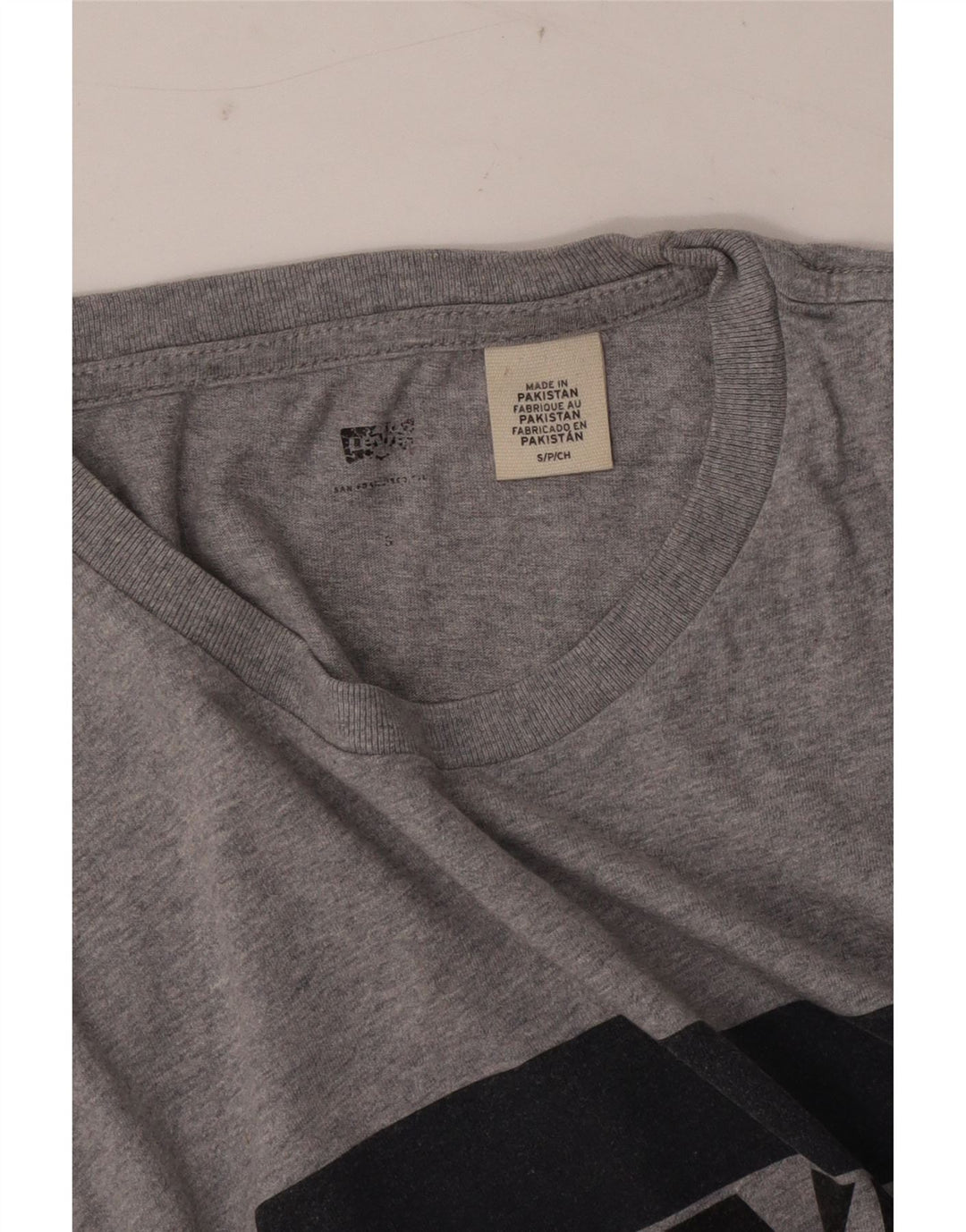 Męski T-shirt z grafiką Levi's, mały, szary