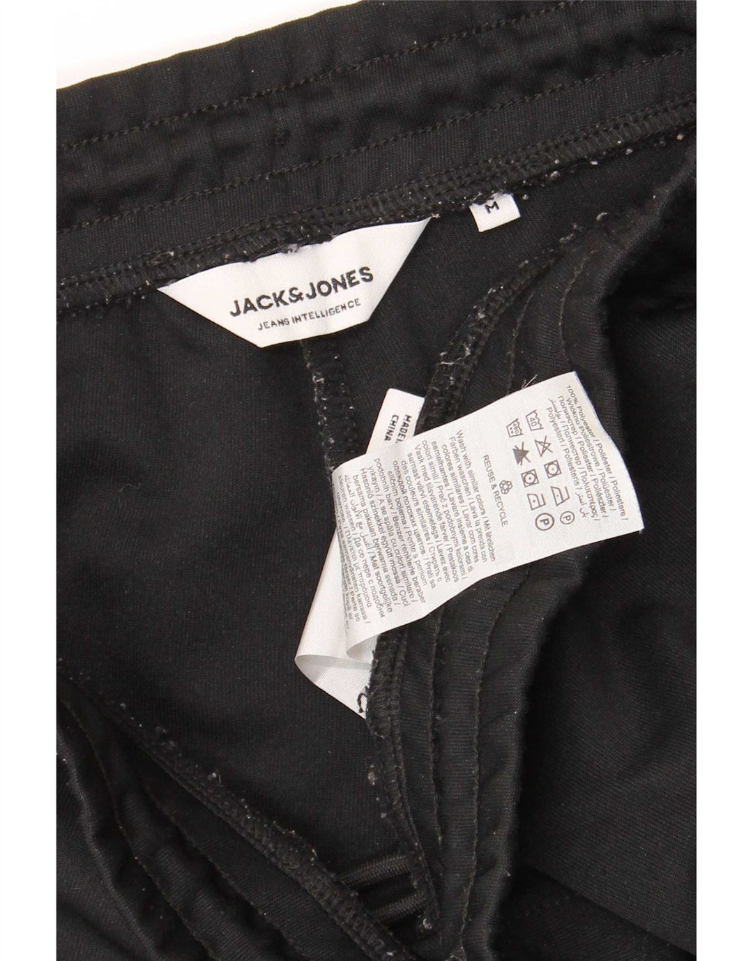 Męskie spodenki sportowe Jack & Jones Regular, średni czarny poliester