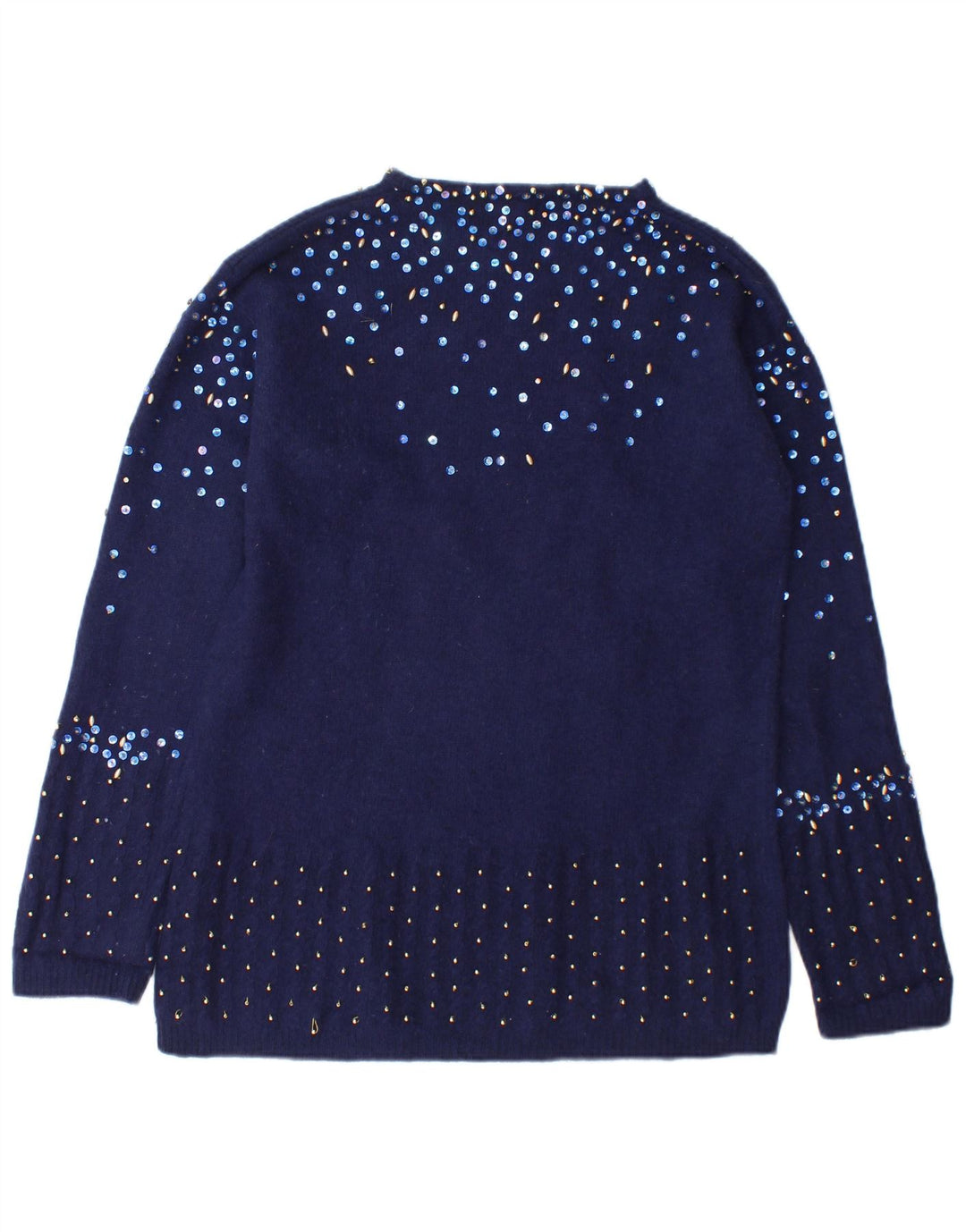 Damski sweter Fiorucci z dekoltem w łódkę UK 14 Średni granatowy w cętki
