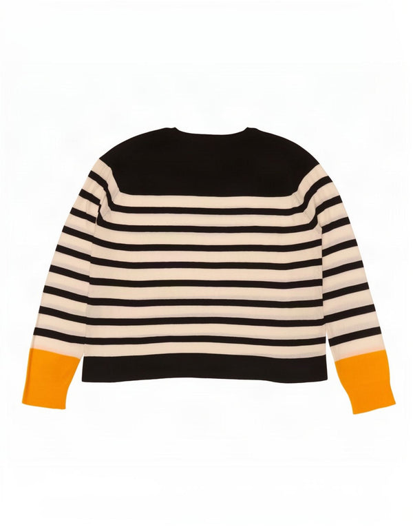 Damski sweter oversize z okrągłym dekoltem Zara UK 10 w małe czarne paski