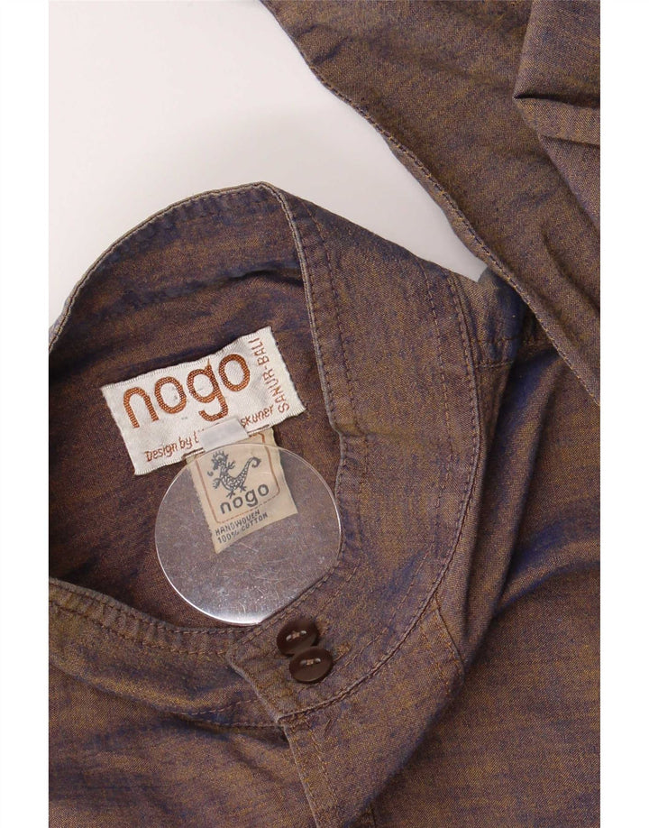 Koszula męska w stylu vintage, średnio brązowa, bawełniana