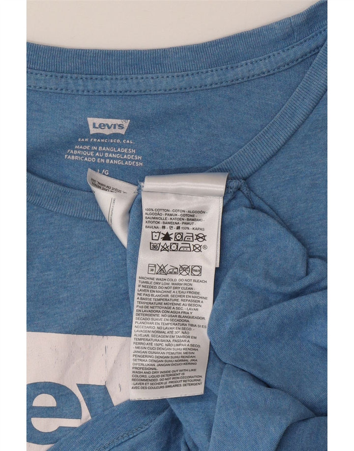 Męski T-shirt z grafiką Levi's, duży, niebieski, bawełniany