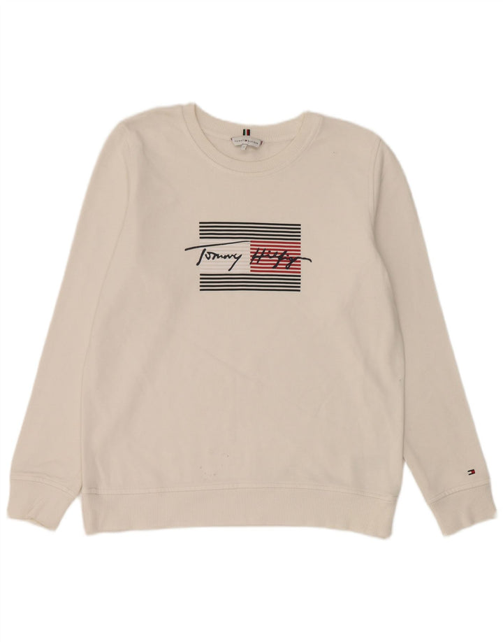 Damska bluza oversize Tommy Hilfiger Graphic UK 10 Small White