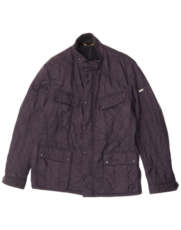 Męska pikowana kurtka Barbour UK 42 XL, granatowa, poliestrowa