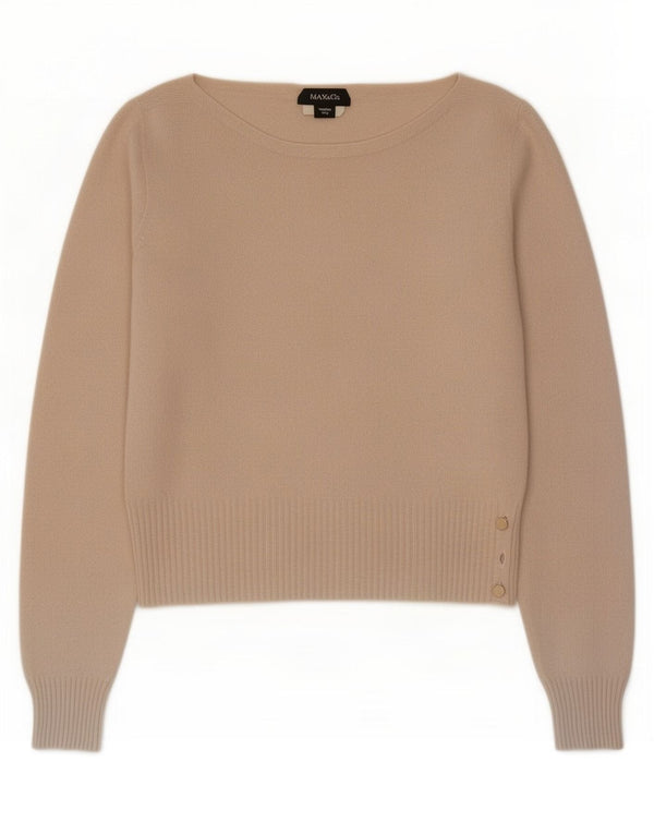 Damski sweter Max & Co. z dekoltem w łódkę, UK 12, średni beż