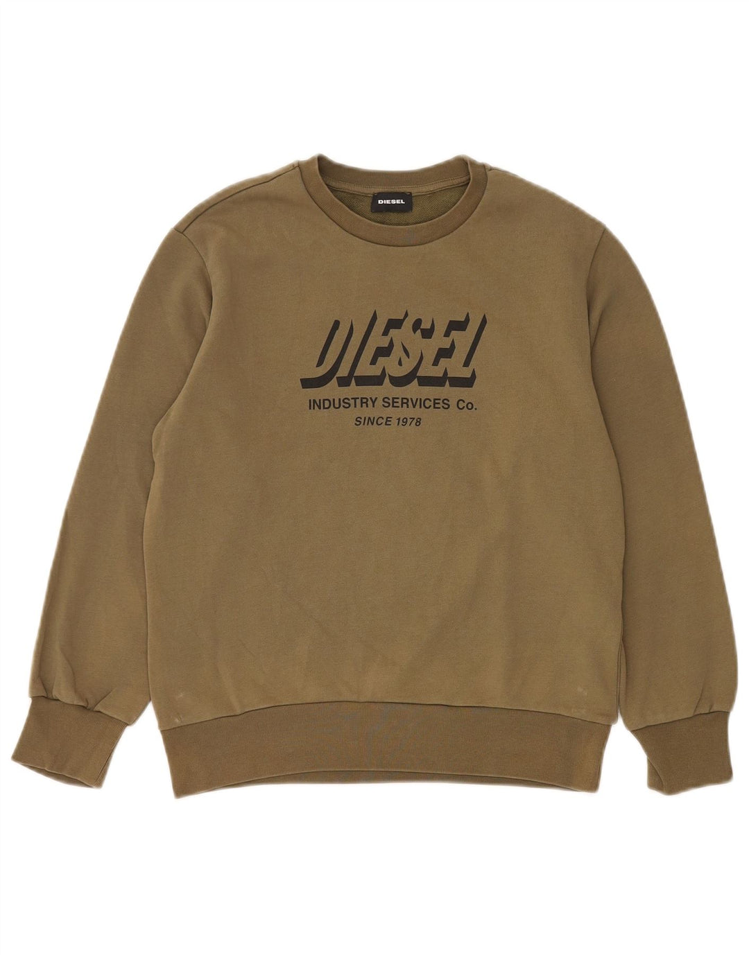 Damska bluza z grafiką DIESEL UK 12, średnia bawełna khaki