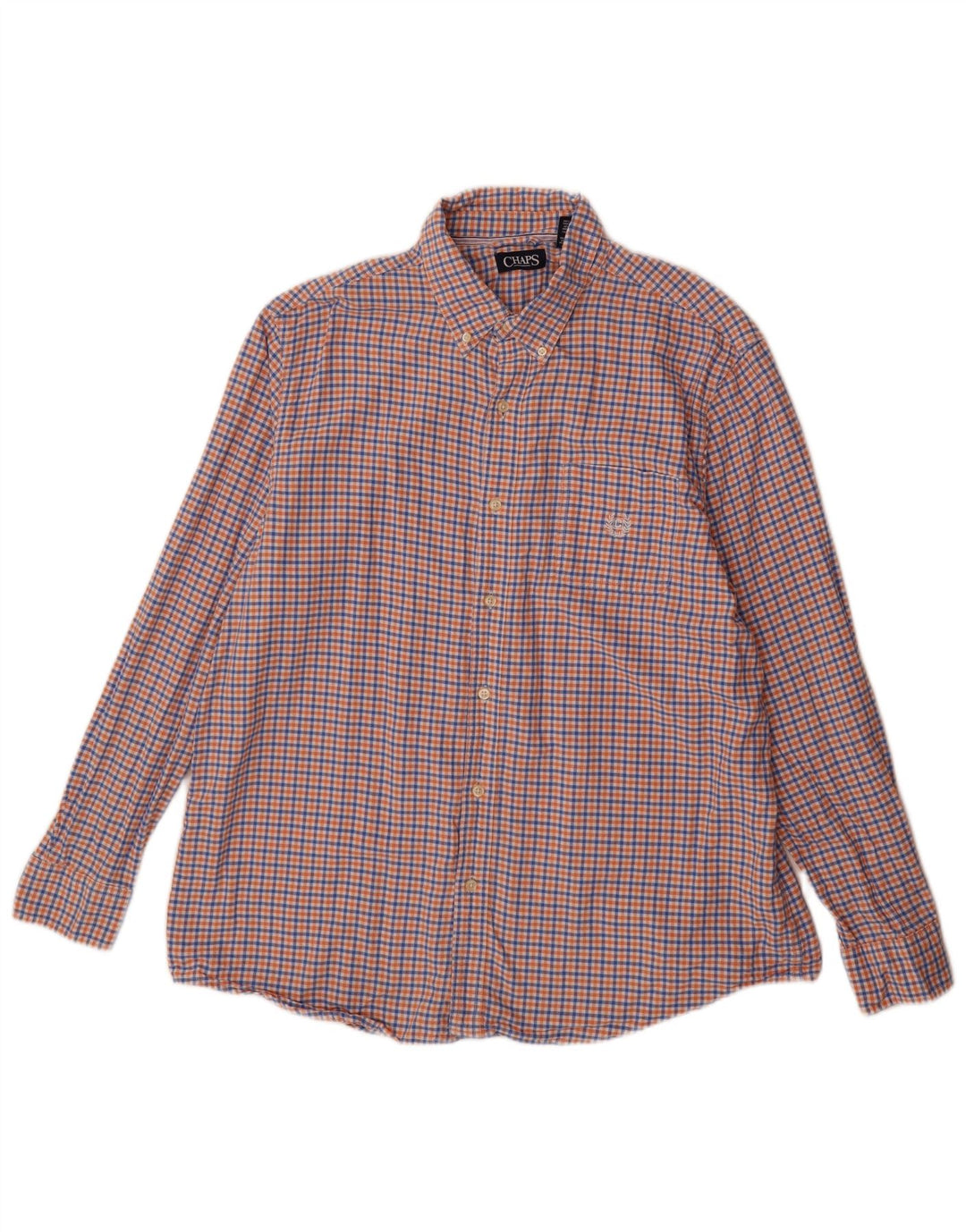 Męska koszula flanelowa Chaps XL, niebieska bawełniana kratka