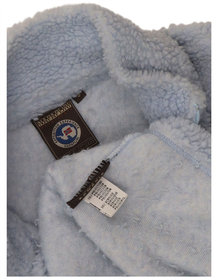 Męski sweter polarowy Napapijri Geographic z zamkiem błyskawicznym, mały, niebieski, poliestrowy