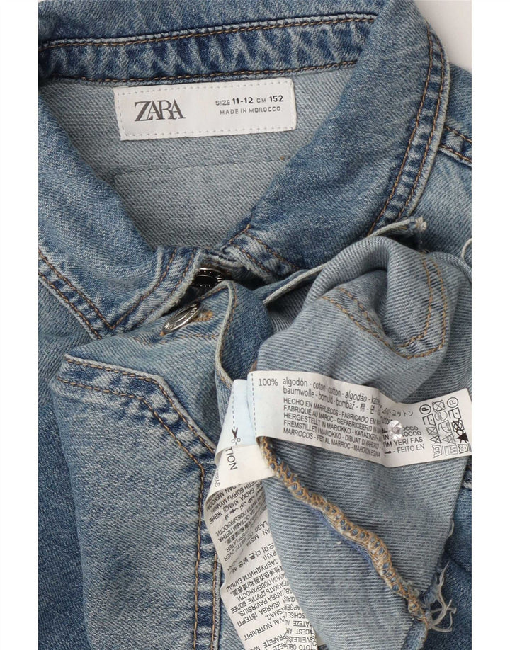 Kurtka dziewczęca Zara Crop Denim 11-12 lat, niebieska, bawełniana