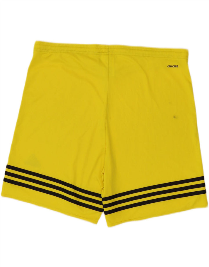 Męskie spodenki sportowe Adidas, duże, żółte, poliestrowe paski