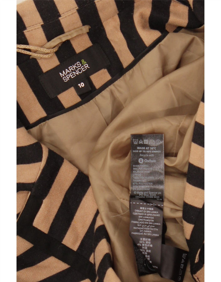 Marks & Spencer Damska marynarka typu Crop Blazer UK 10 w małe beżowe paski