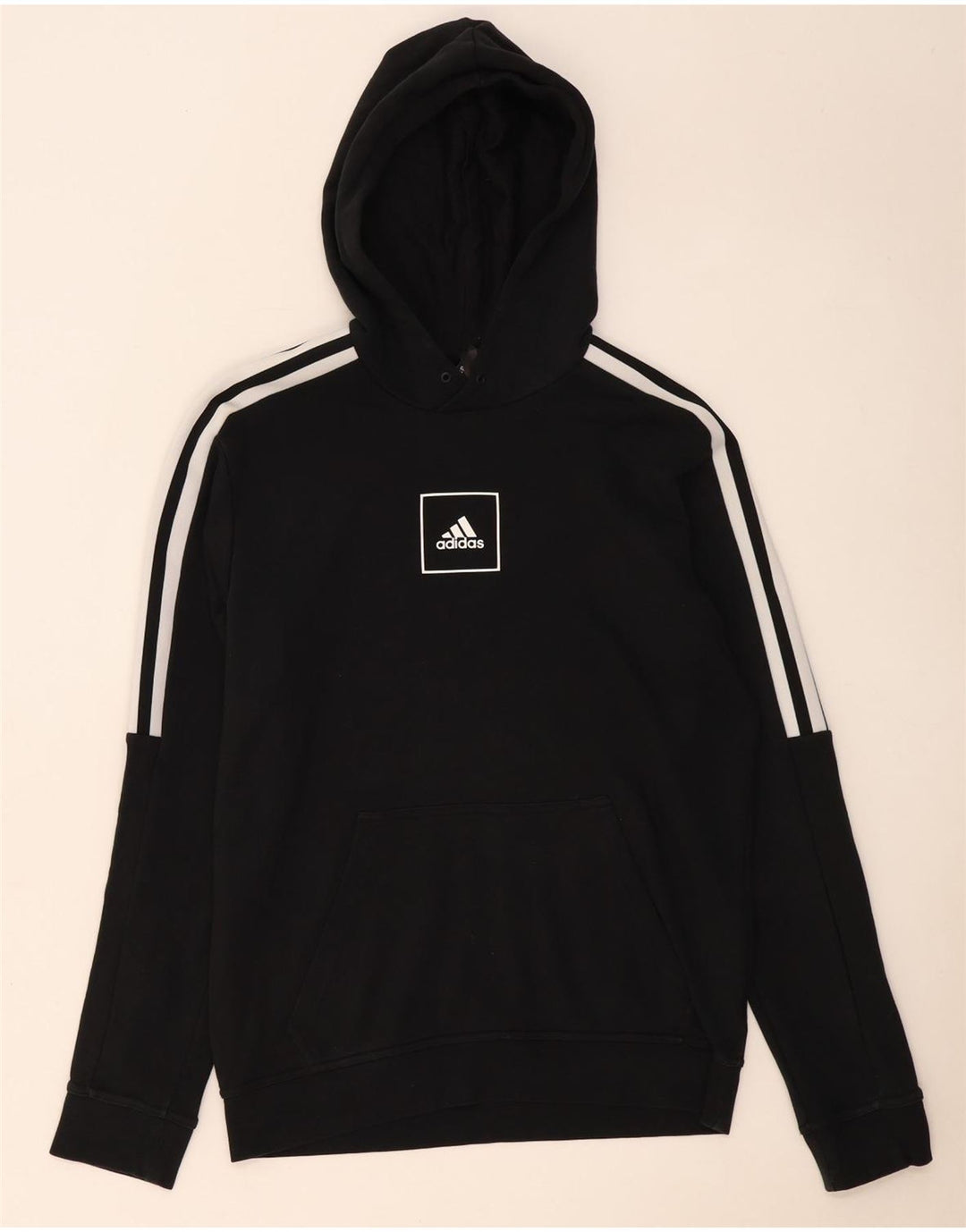 Męska bluza z kapturem Adidas, średnia czarna bawełna