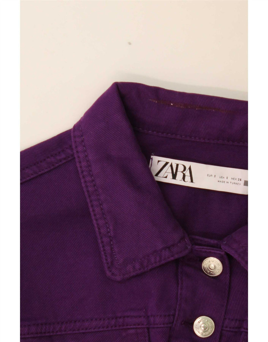 Damska kurtka jeansowa Zara Crop UK 10, mała fioletowa
