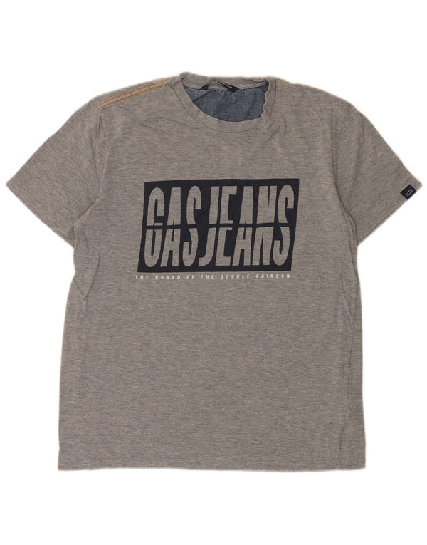 Gas Womens Graphic T-Shirt Top UK 16 Large Grey Cotton