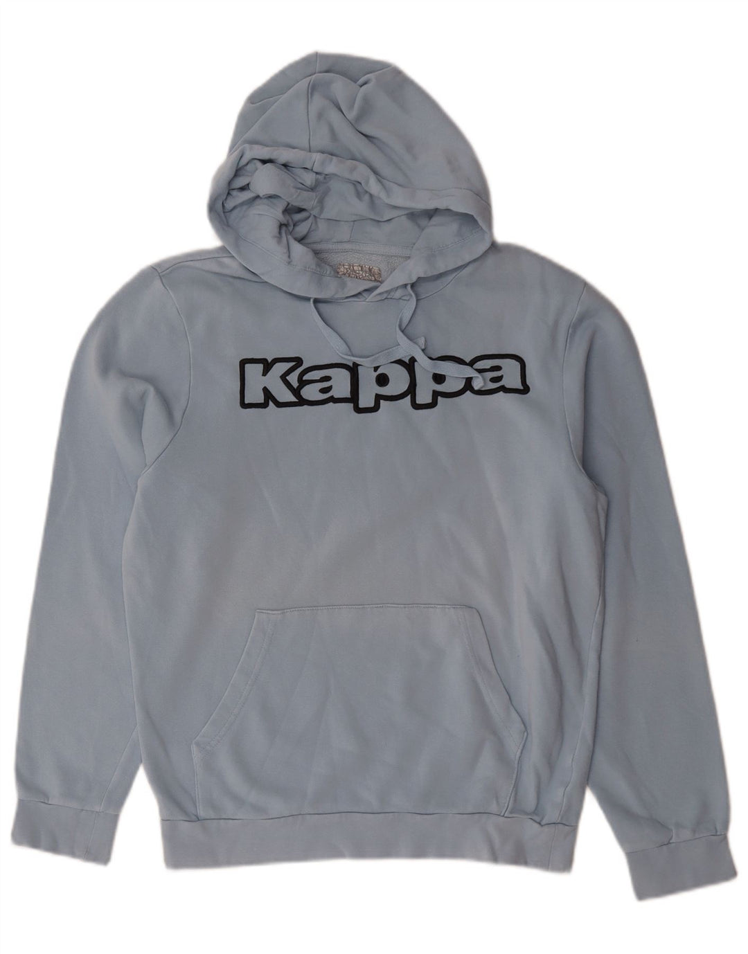 Męski sweter z kapturem Kappa z grafiką, średnioniebieski, bawełniany