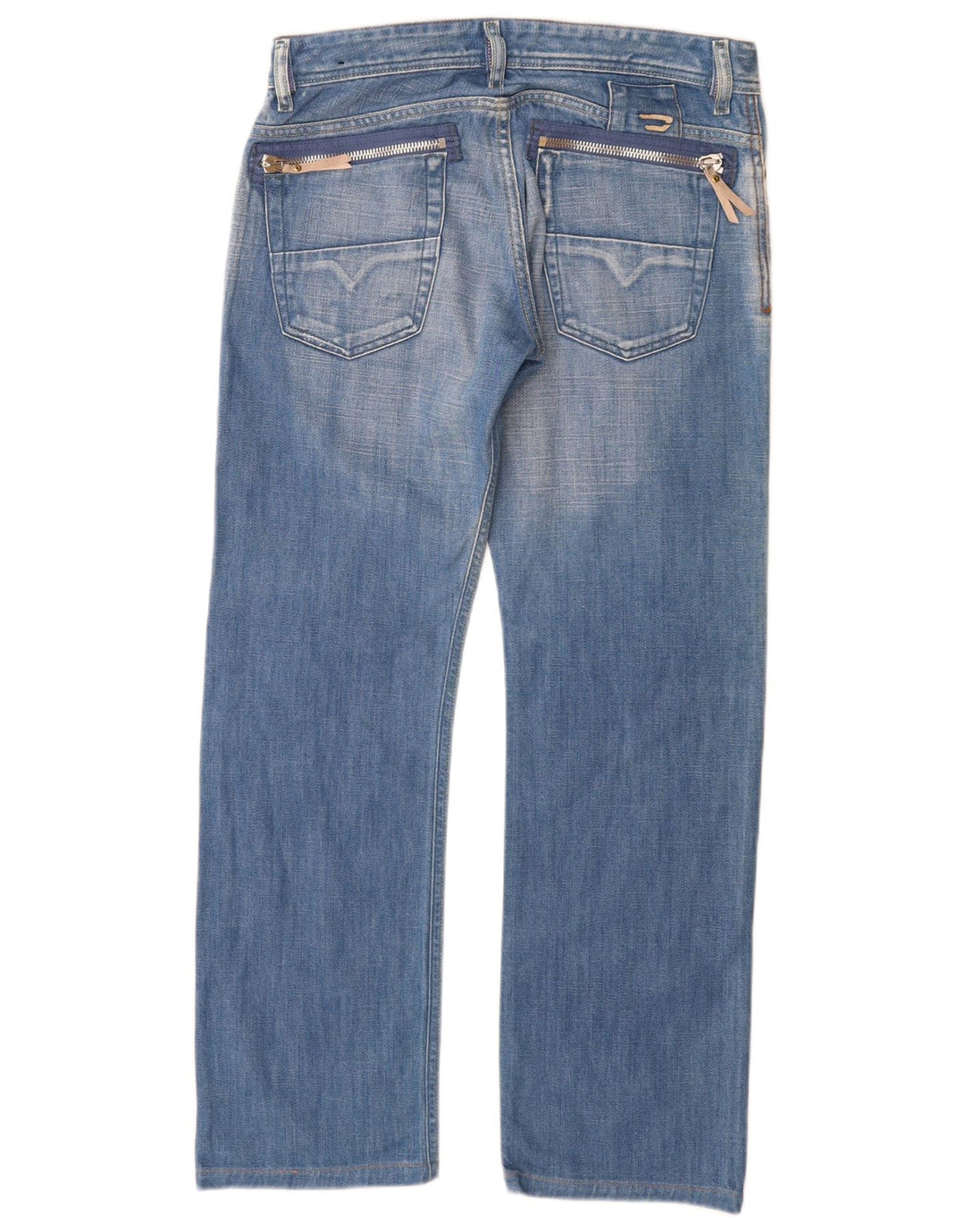 Damskie jeansy Diesel w trudnej sytuacji, proste W30 L29, niebieska bawełna