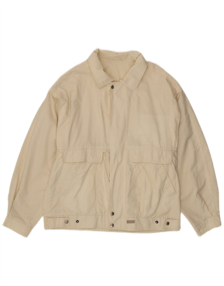 Męska kurtka bomberka Melka EU 50, duża, bawełniana w kolorze złamanej bieli