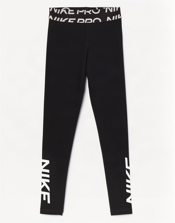 Nike Womens Dri Fit Graphic Leggings UK 8 Small Black Polyester