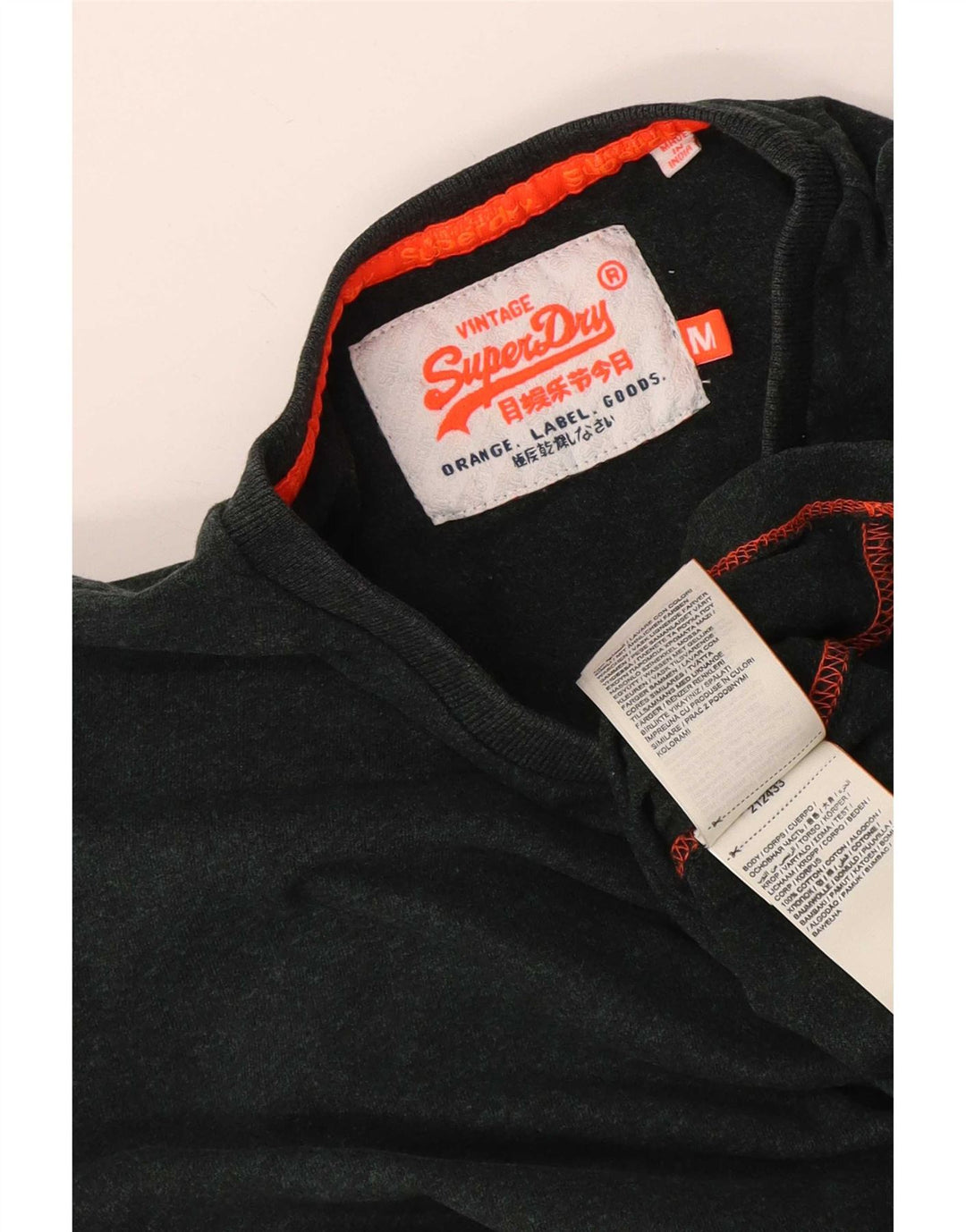 Męski top Superdry z długim rękawem, średniozielony, bawełniany