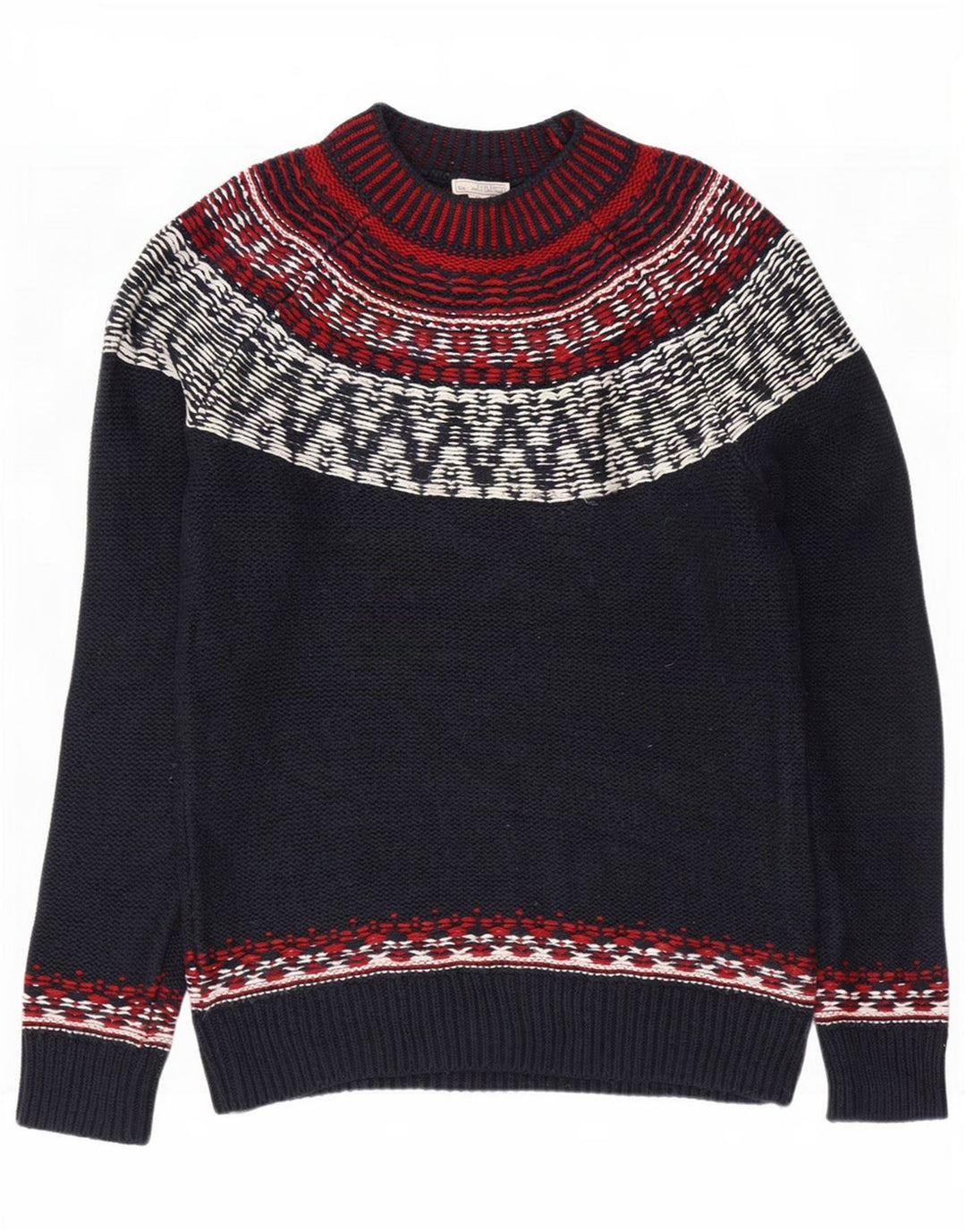 Męski sweter z golfem Gap, mały, granatowy, bawełniany Fair Isle