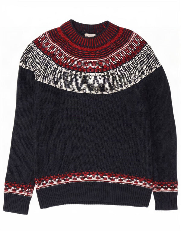 Męski sweter z golfem Gap, mały, granatowy, bawełniany Fair Isle