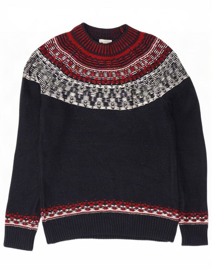Męski sweter z golfem Gap, mały, granatowy, bawełniany Fair Isle