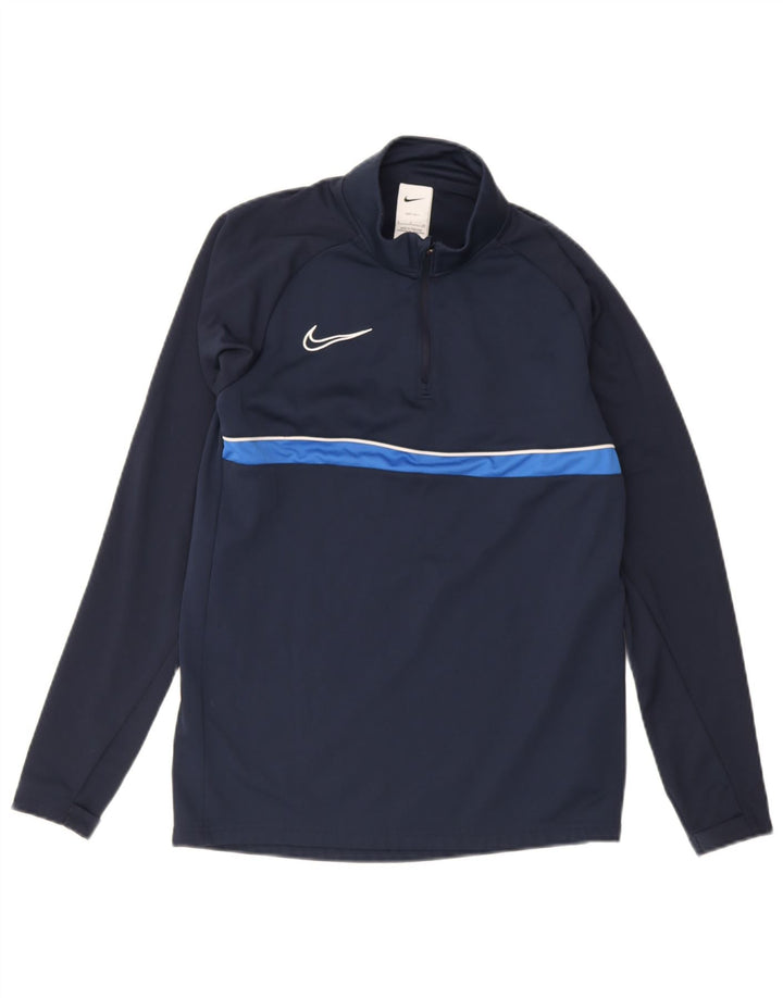Męski dres Nike Dri Fit z pulowerem, mały, granatowy, blok kolorów