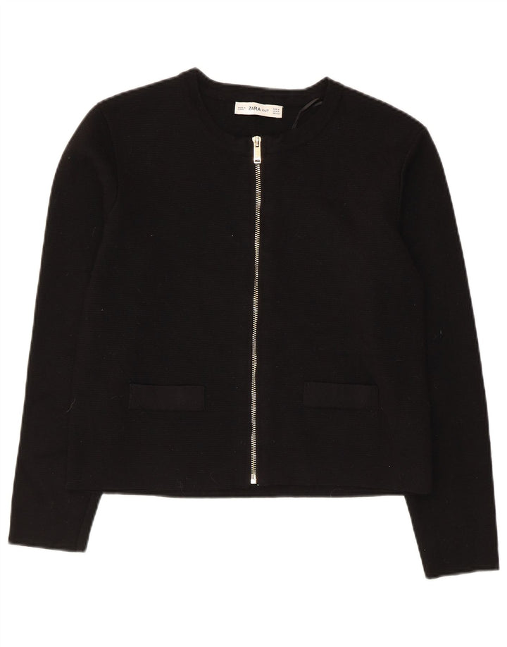 Sweter damski Zara Crop Cardigan UK 12 Średni czarny wiskoza
