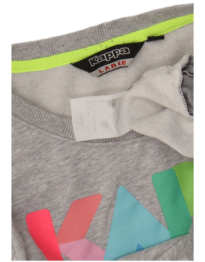 Damska bluza z grafiką Kappa UK 14, duża, szara bawełna