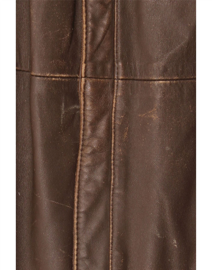 Vintage męska kurtka skórzana IT 52 XL brązowa skóra