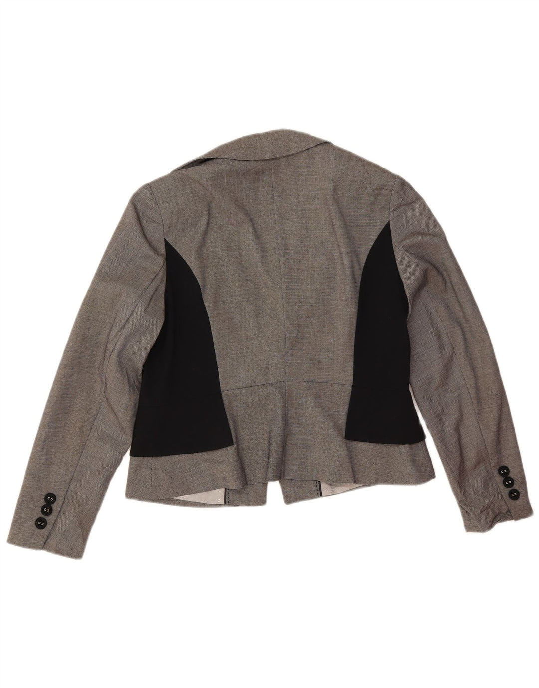 Marks & Spencer Damska marynarka typu Crop Blazer UK 14, duża, szara, z blokami kolorów