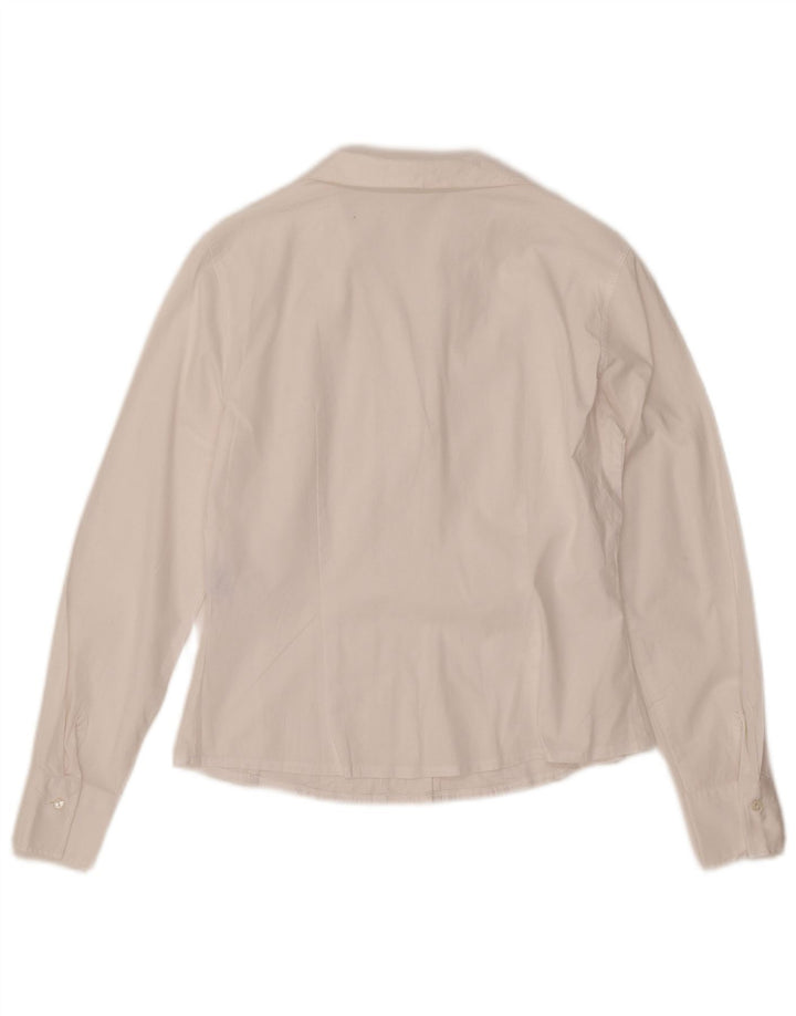 Damska koszula smokingowa NARACAMICIE UK 12, średnia biała bawełna