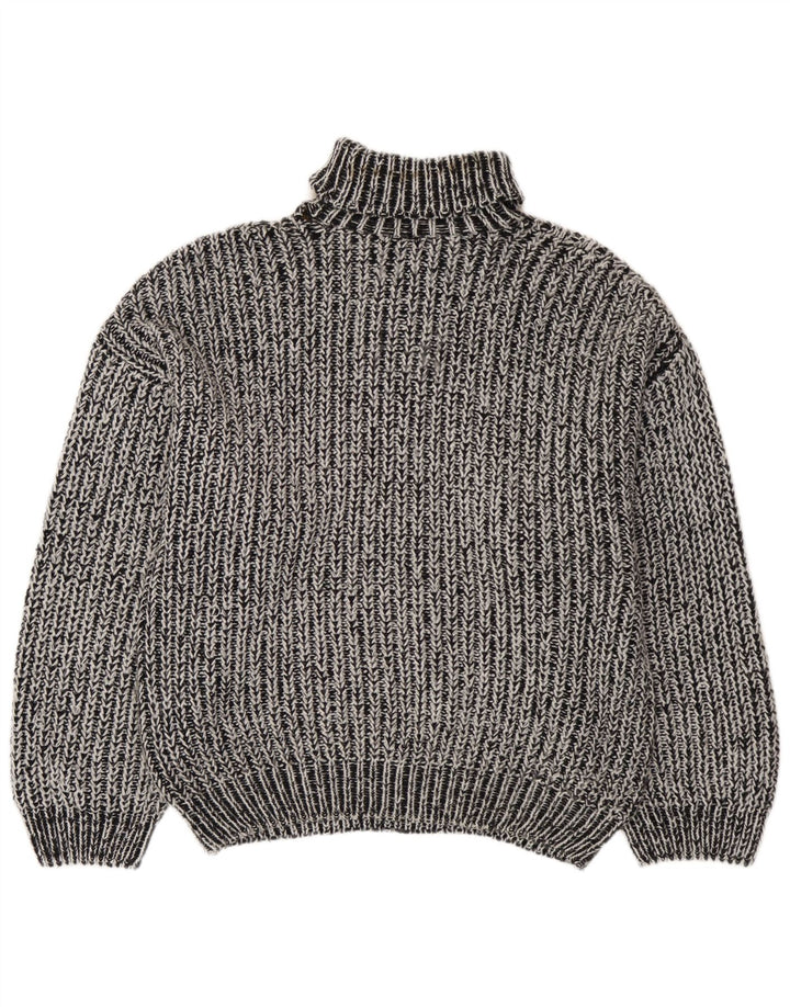 Vintage męski sweter z wywijanym dekoltem XL, szary