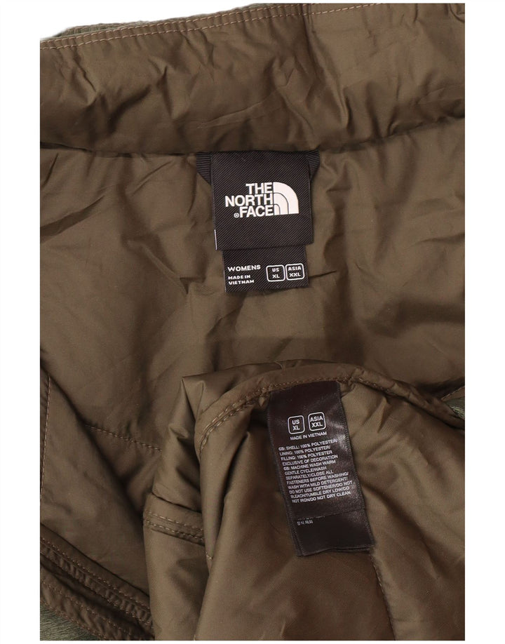 Damski ocieplany płaszcz z kapturem The North Face, UK 18 XL, khaki, poliester, nowoczesny