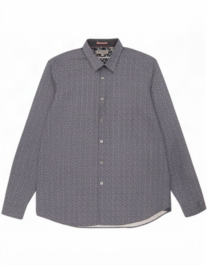 Koszula męska Ted Baker, rozmiar 6 2XL, granatowa, bawełniana w kwiaty