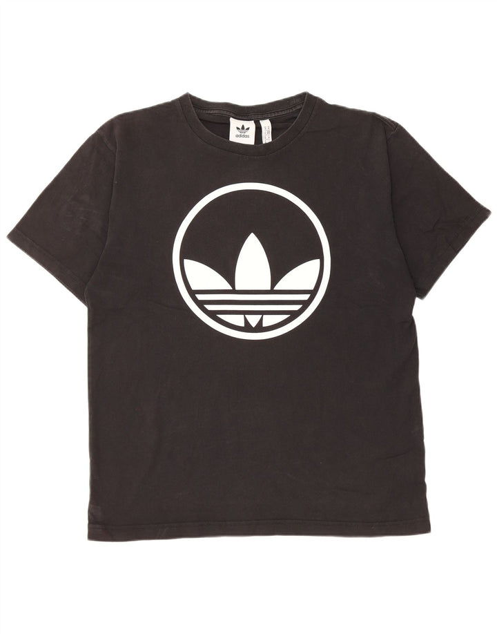 Męska koszulka z grafiką Adidas, średnia, czarna bawełna