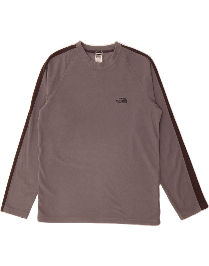 THE NORTH FACE Mens Fleece Jumper Medium Grey Colourblock Polyester Vintage The North Face and Second-Hand The North Face from Messina Hembry 