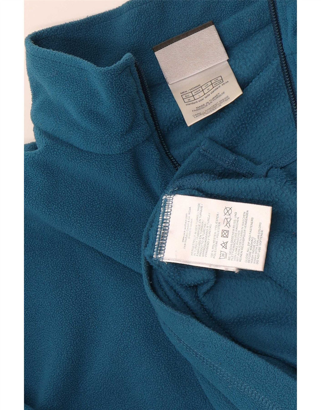 Męski sweter polarowy Jack Wolfskin z zamkiem błyskawicznym, UK 36/38, średni niebieski poliester