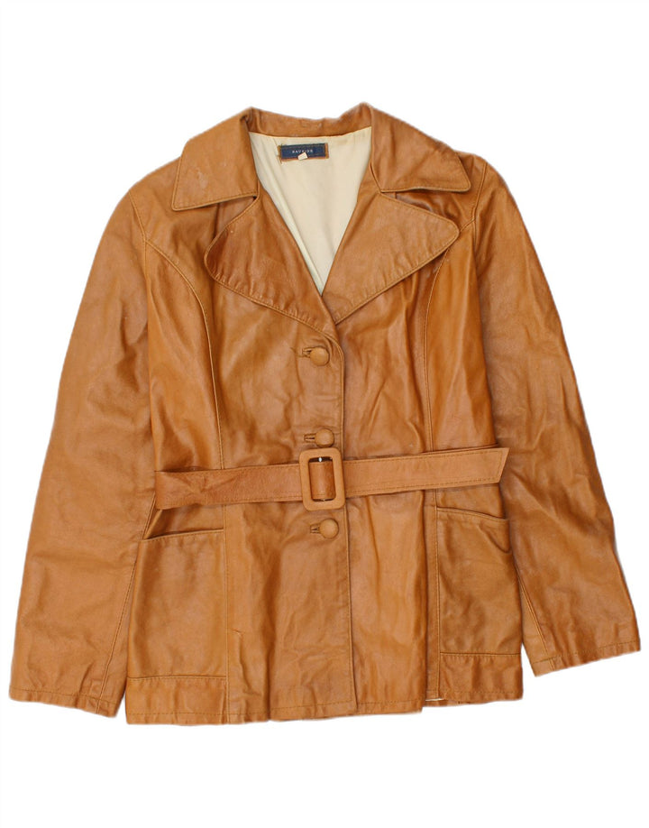 Damska kurtka skórzana Bayside UK 14, duża brązowa skóra