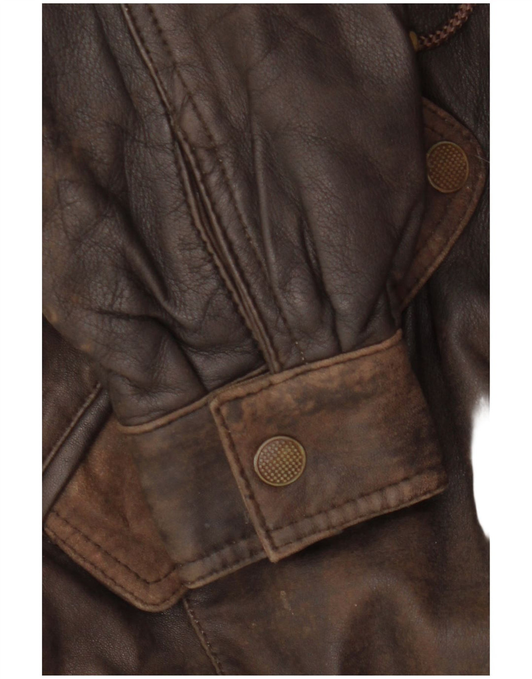 Damski płaszcz skórzany z kapturem VINTAGE EU 38 Średni brąz, skóra