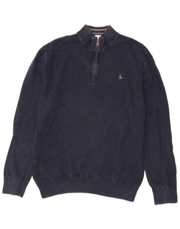 Jack Wills Męski sweter z zamkiem błyskawicznym XL, granatowy, bawełniany