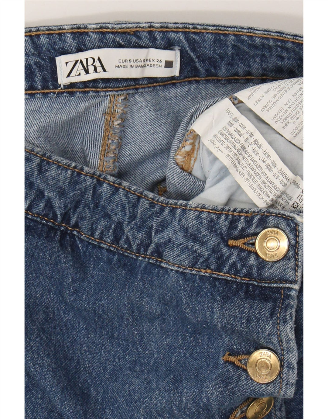 ZARA Womens Denim Shorts Small W26  Blue Cotton Vintage Zara and Second-Hand Zara from Messina Hembry 