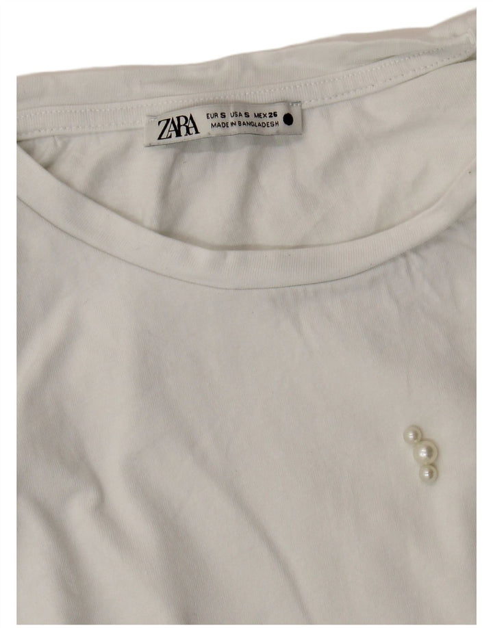 T-shirt damski ZARA Top UK 8 Small White