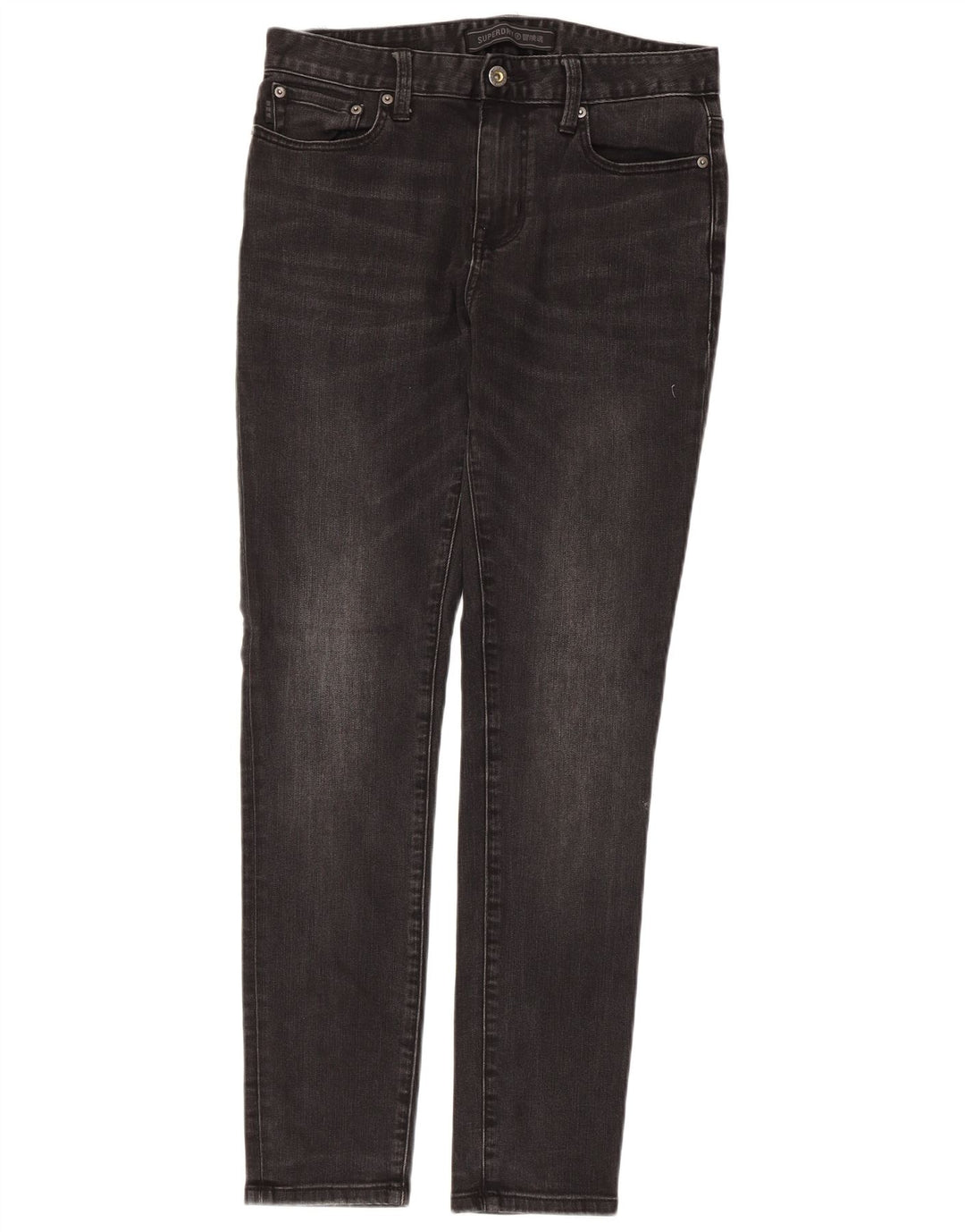 Męskie jeansy rurkowe Superdry W30 L29, czarne, bawełniane
